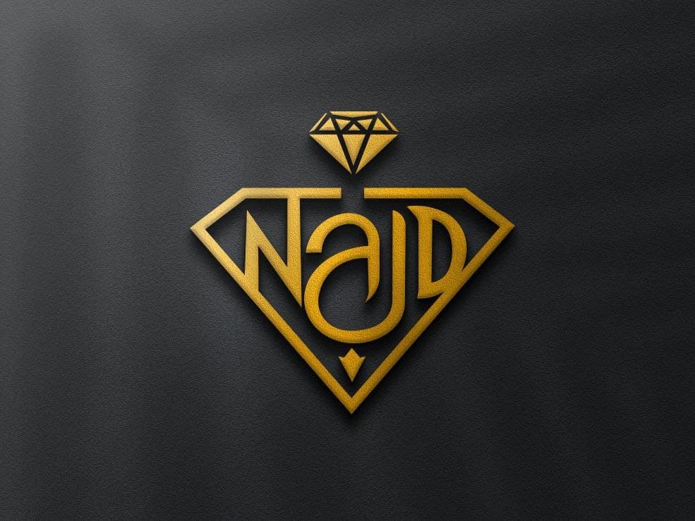 شعار احترافي لمحلات نجد للذهب والمجوهرات — تصميم مكتمل